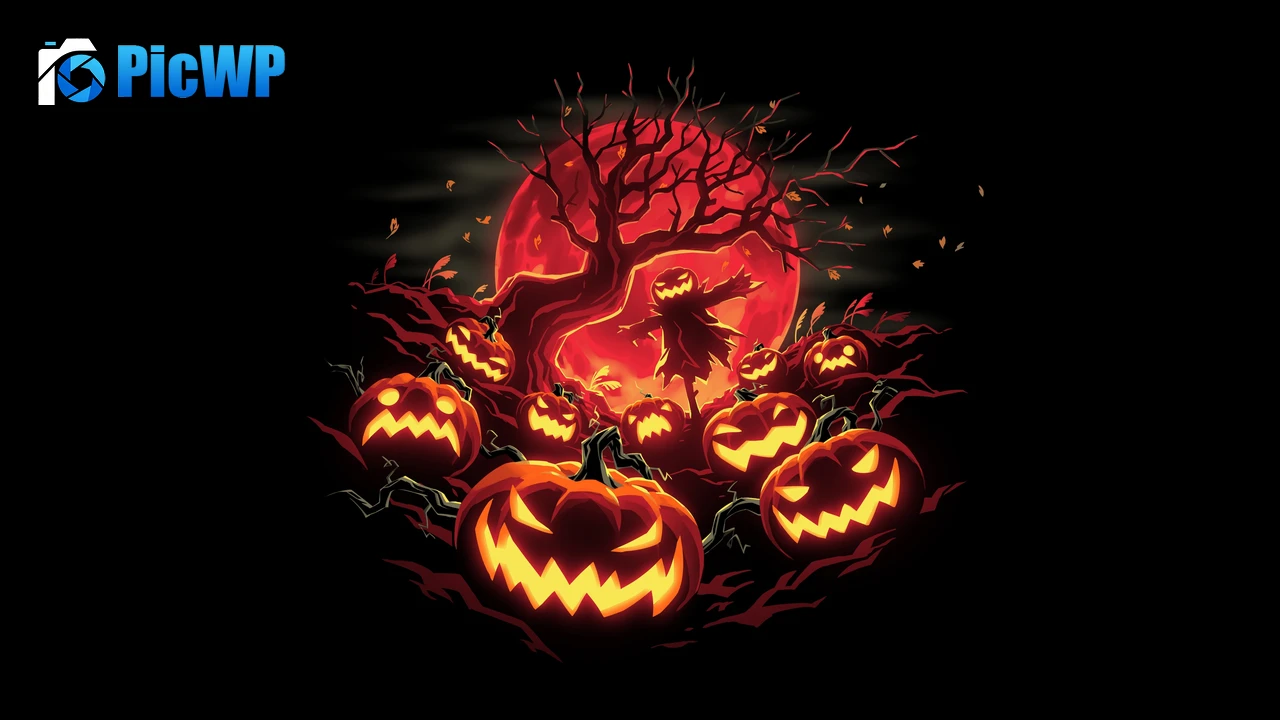 Halloween pumpkins Haunted 4K PC Wallpaper