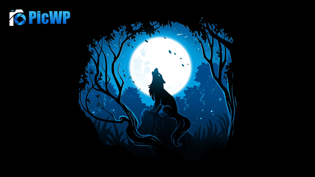 Howling wolf Moon 4K PC Wallpaper