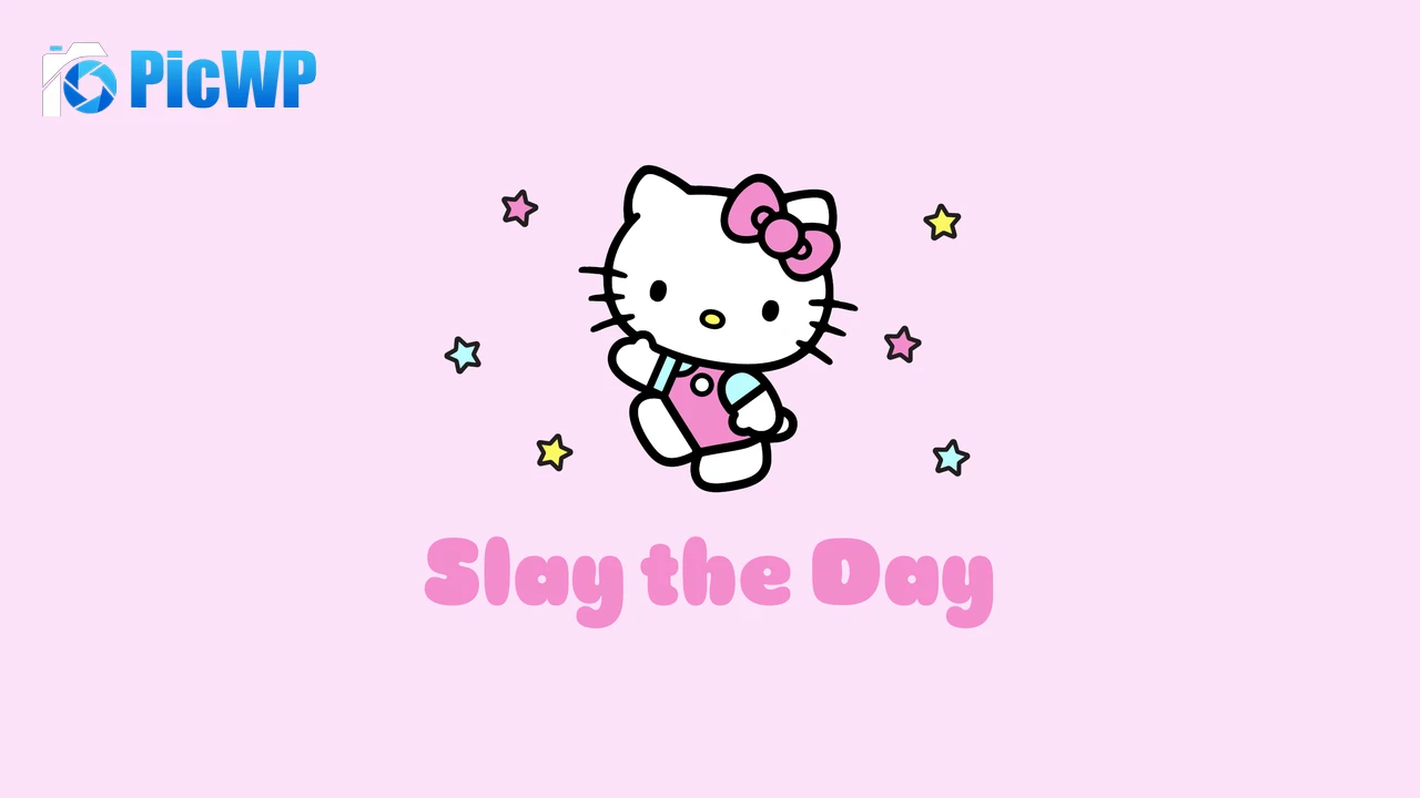 Slay the day Hello Kitty 4K PC Wallpaper