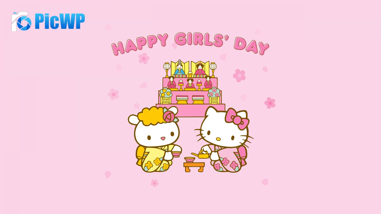 Happy girls day Pink aesthetic 4K PC Wallpaper
