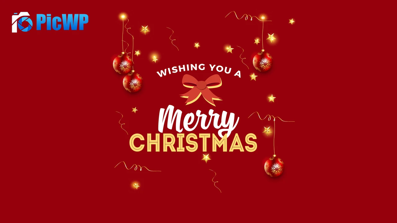 Merry Christmas Red aesthetic 4K PC Wallpaper