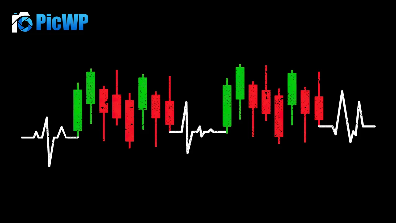 Heartbeat Candlestick Chart Stock Market 4K PC Wallpaper