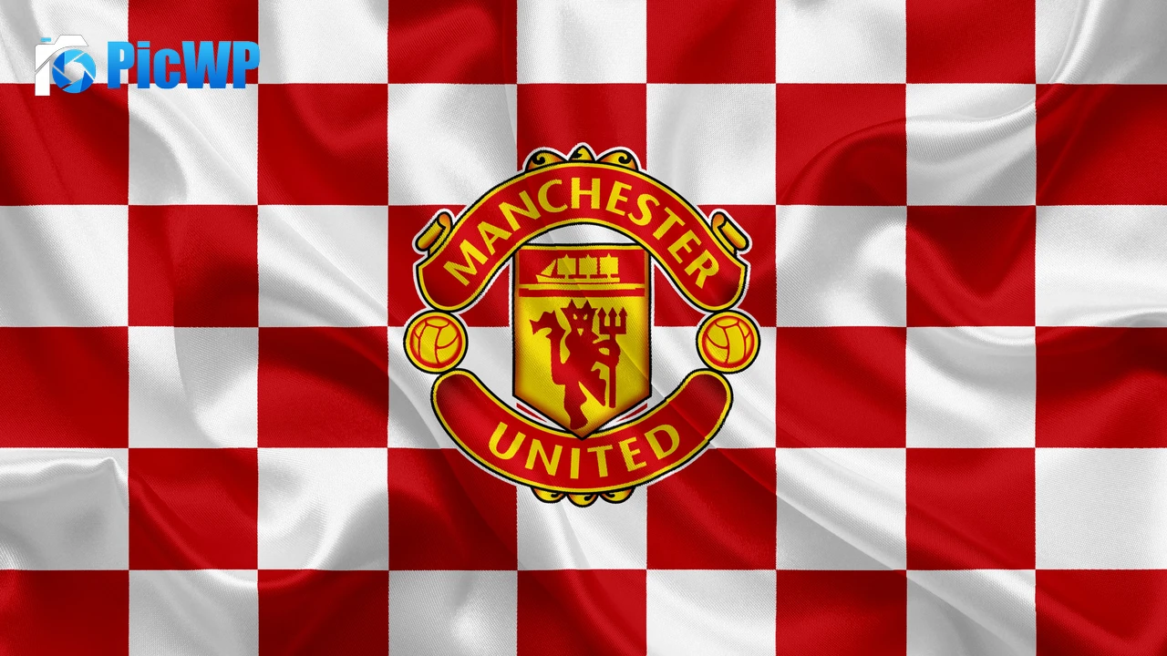 Manchester United Logo Flag 4K PC Wallpaper