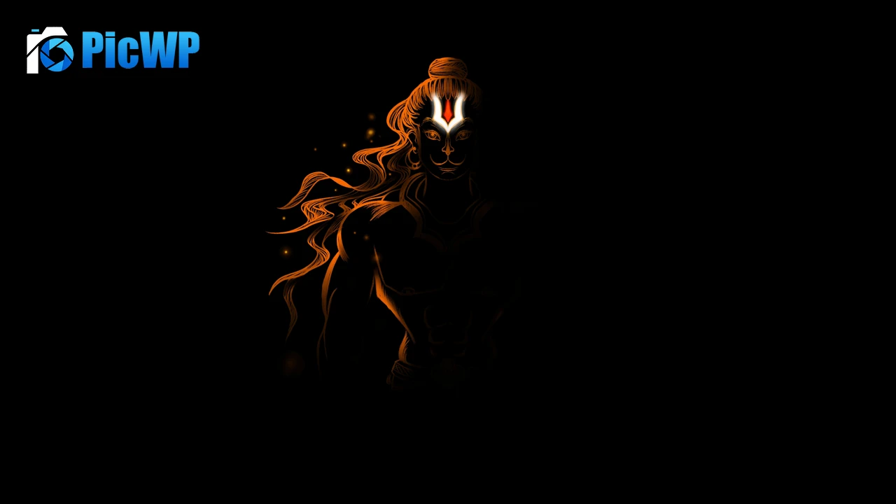 Lord Hanuman Black background 4K PC Wallpaper