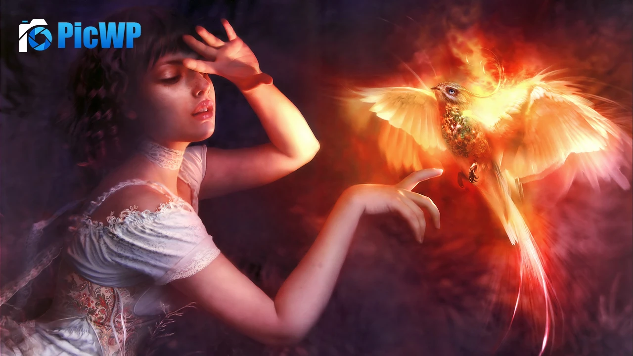 Phoenix Girl 4K PC Wallpaper