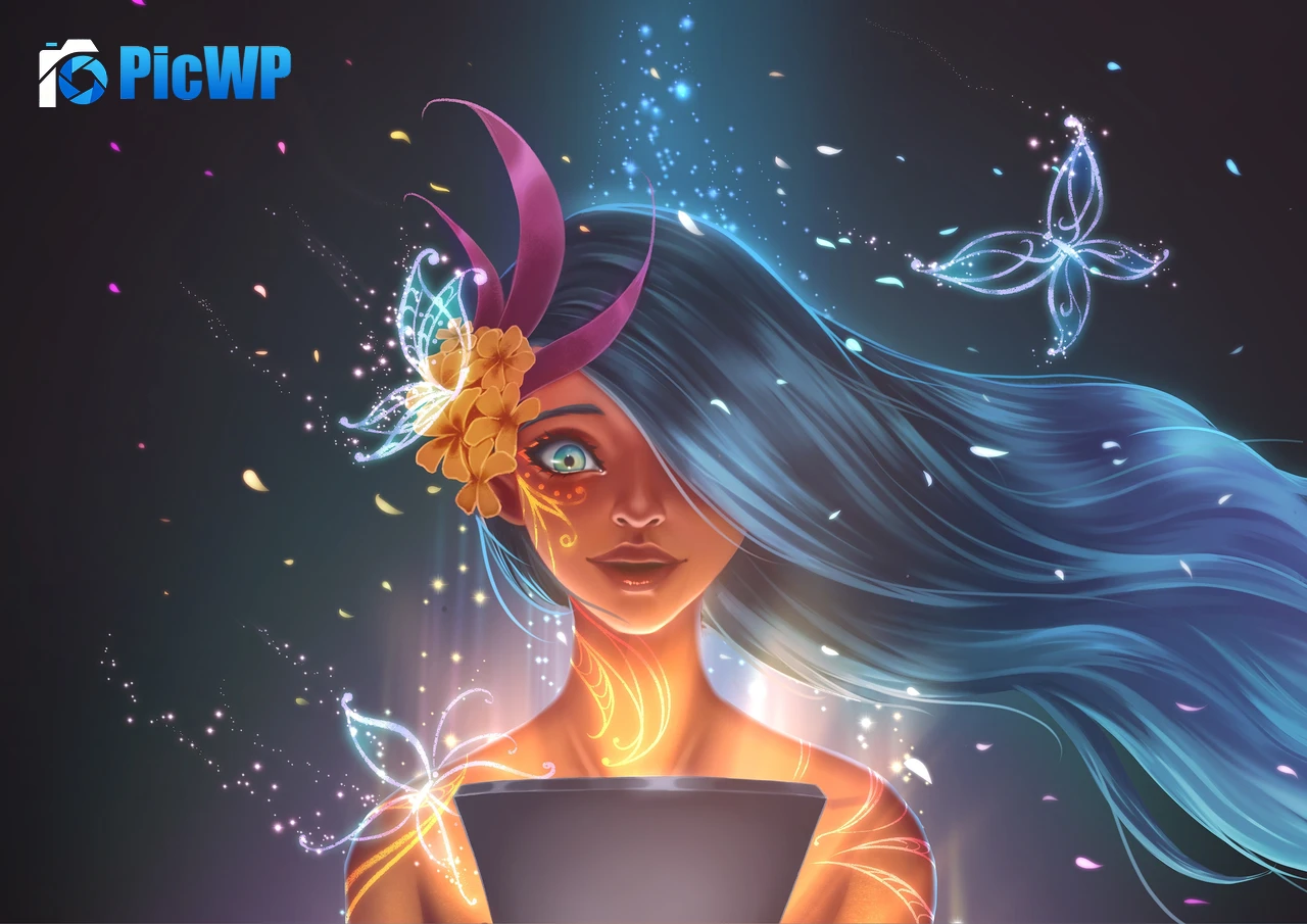 Magic girl Angel 4K PC Wallpaper