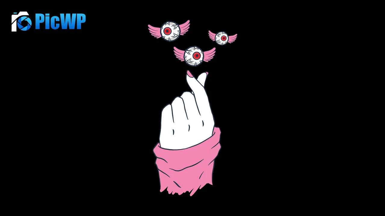 Finger heart Weirdcore 6K PC Wallpaper