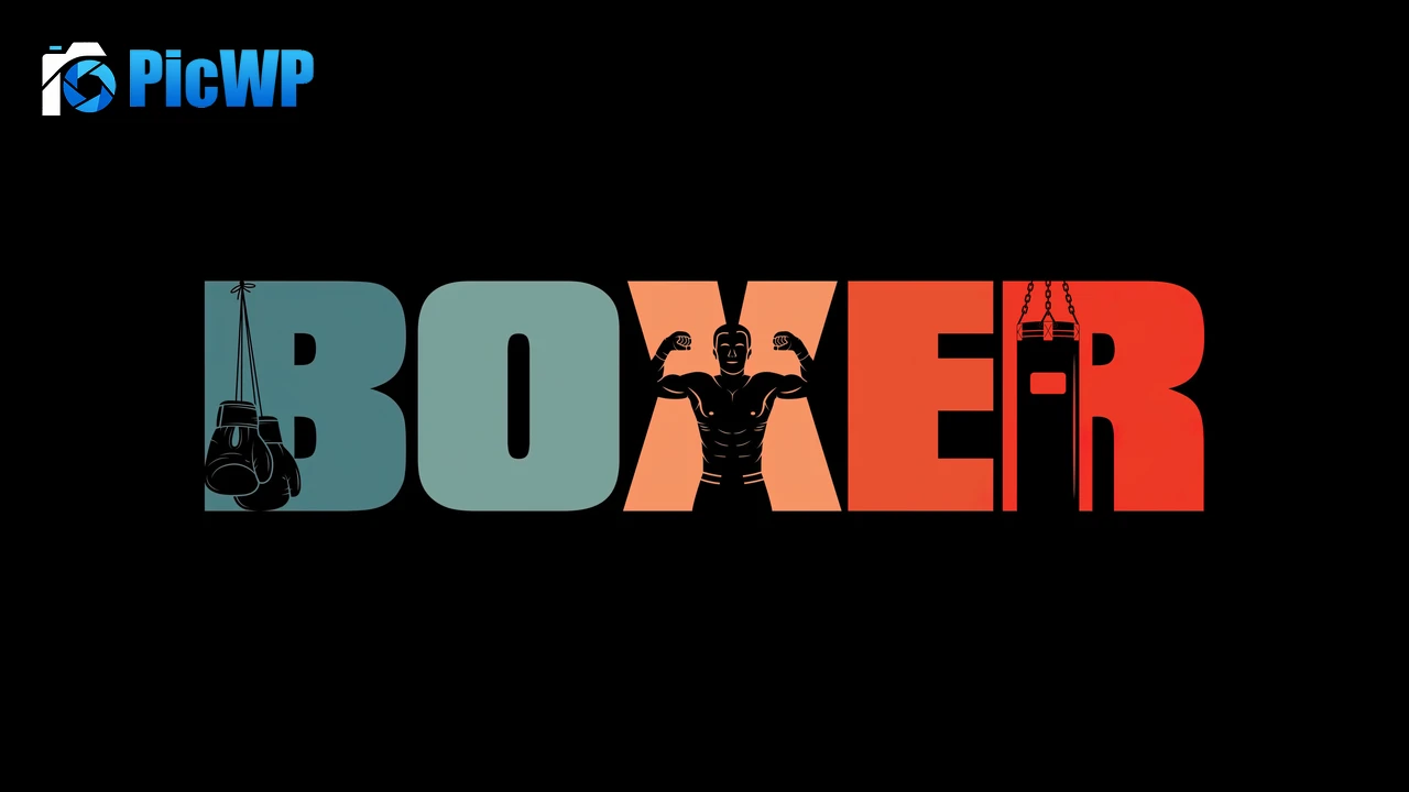 Boxer Black background 6K PC Wallpaper