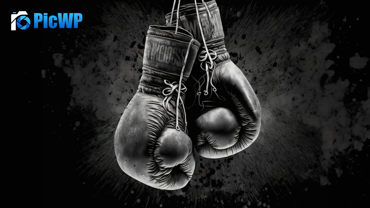 Boxing Gloves Dark background 6K PC Wallpaper