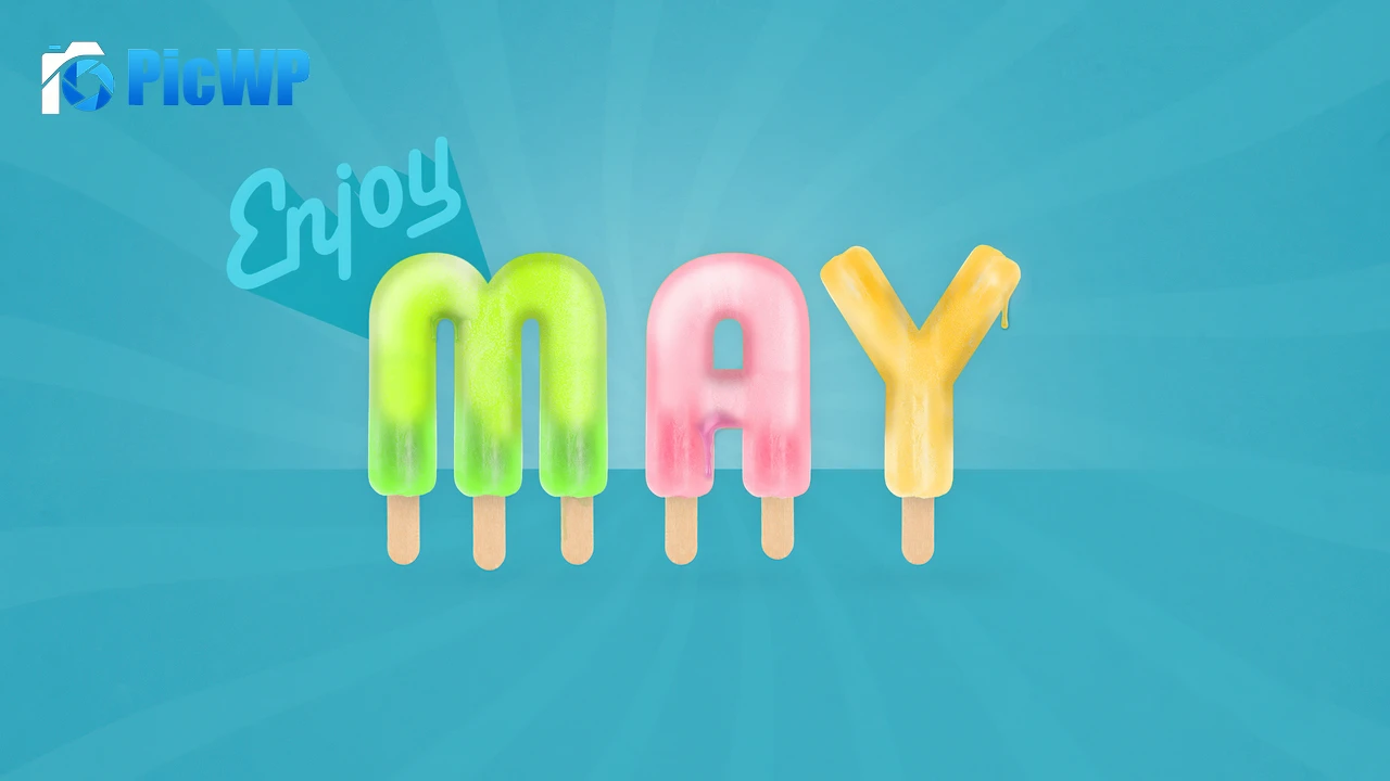 May (Month) Popsicles 6K PC Wallpaper