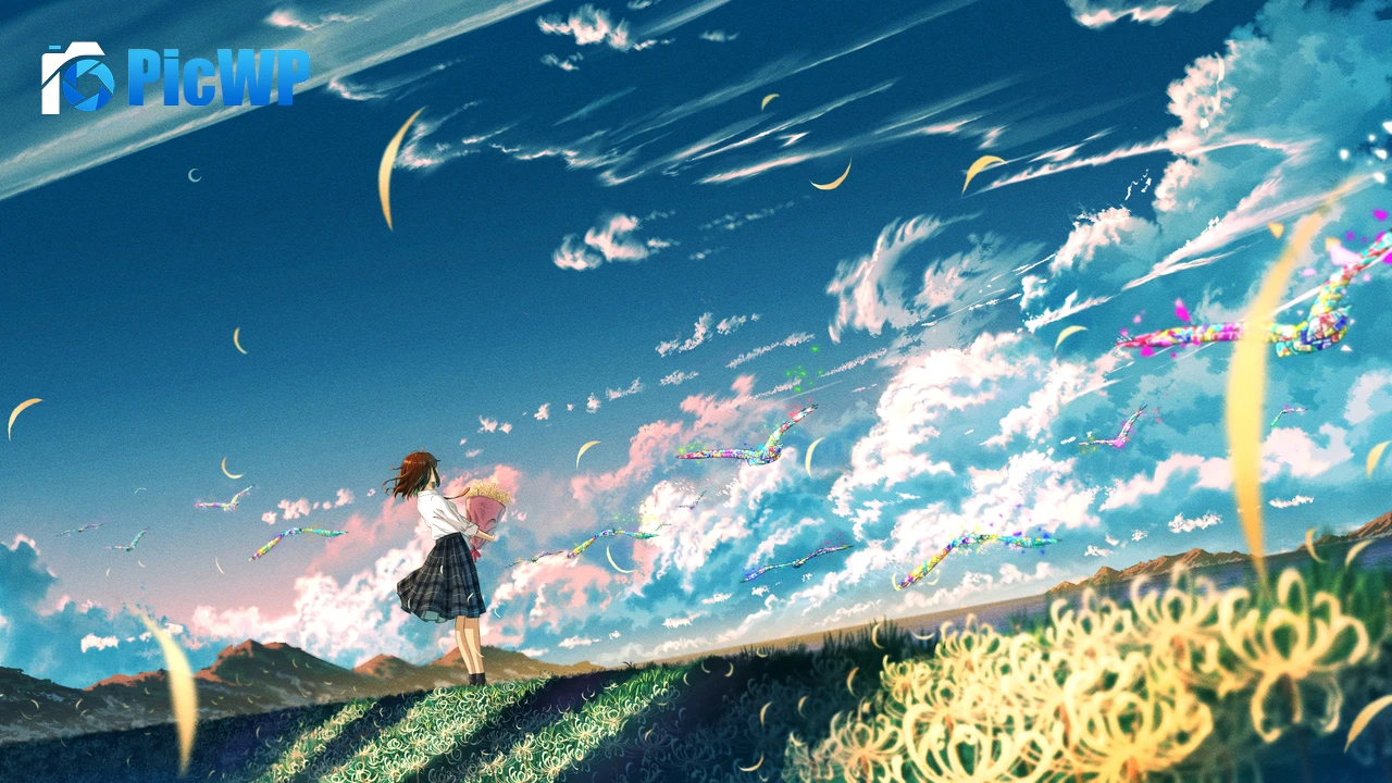 Anime girl Landscape 6K PC Wallpaper