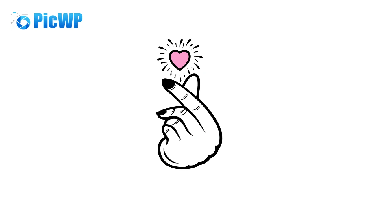 Finger heart Minimalist 8K PC Wallpaper