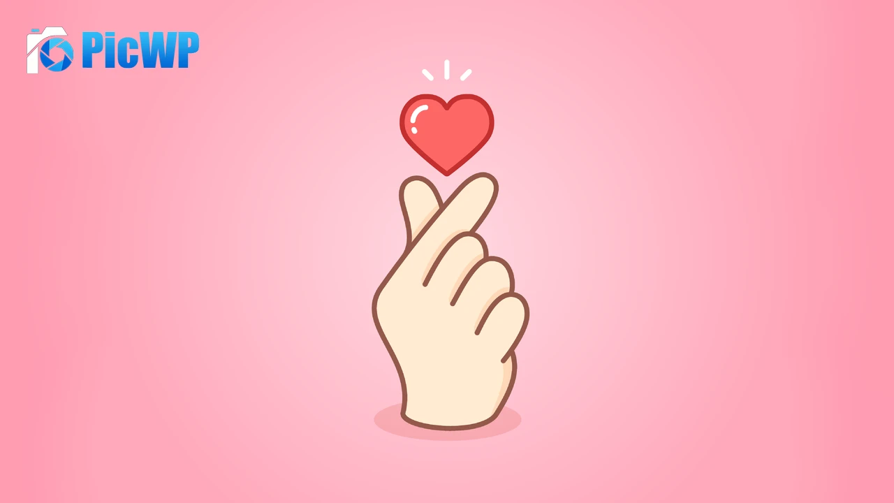 Finger heart Pink aesthetic 6K PC Wallpaper