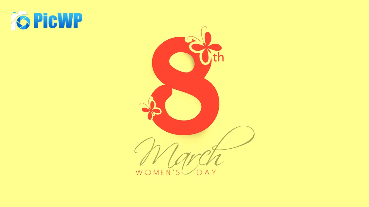 March 8th Women's Day Yellow background 8K PC Wallpaper