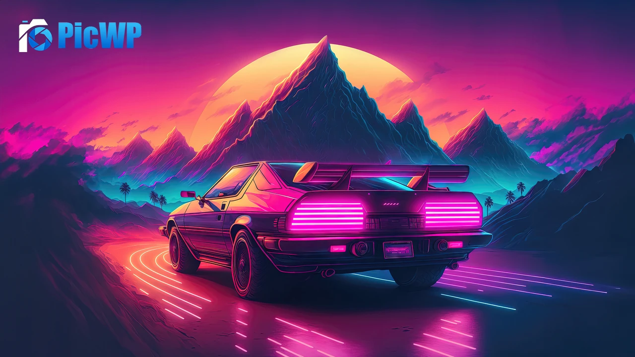 Outrun AI art 6K PC Wallpaper