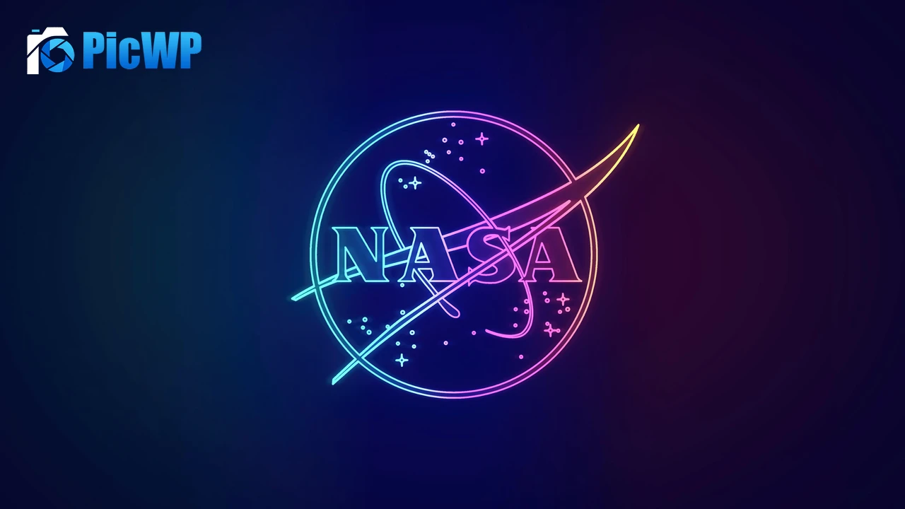 NASA Neon logo 6K PC Wallpaper