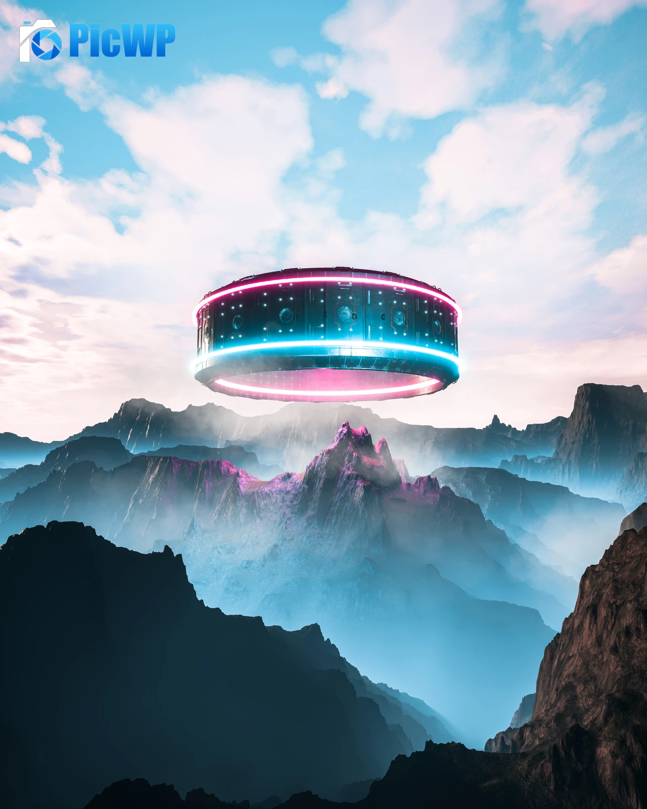 Futuristic UFO 7K Mobile Wallpaper