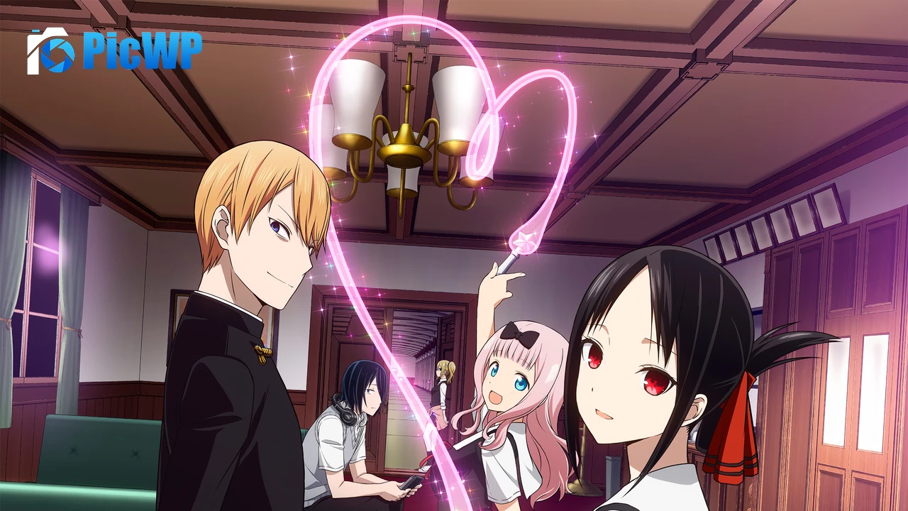 Kaguya-sama: Love is War Pink Heart 6K PC Wallpaper
