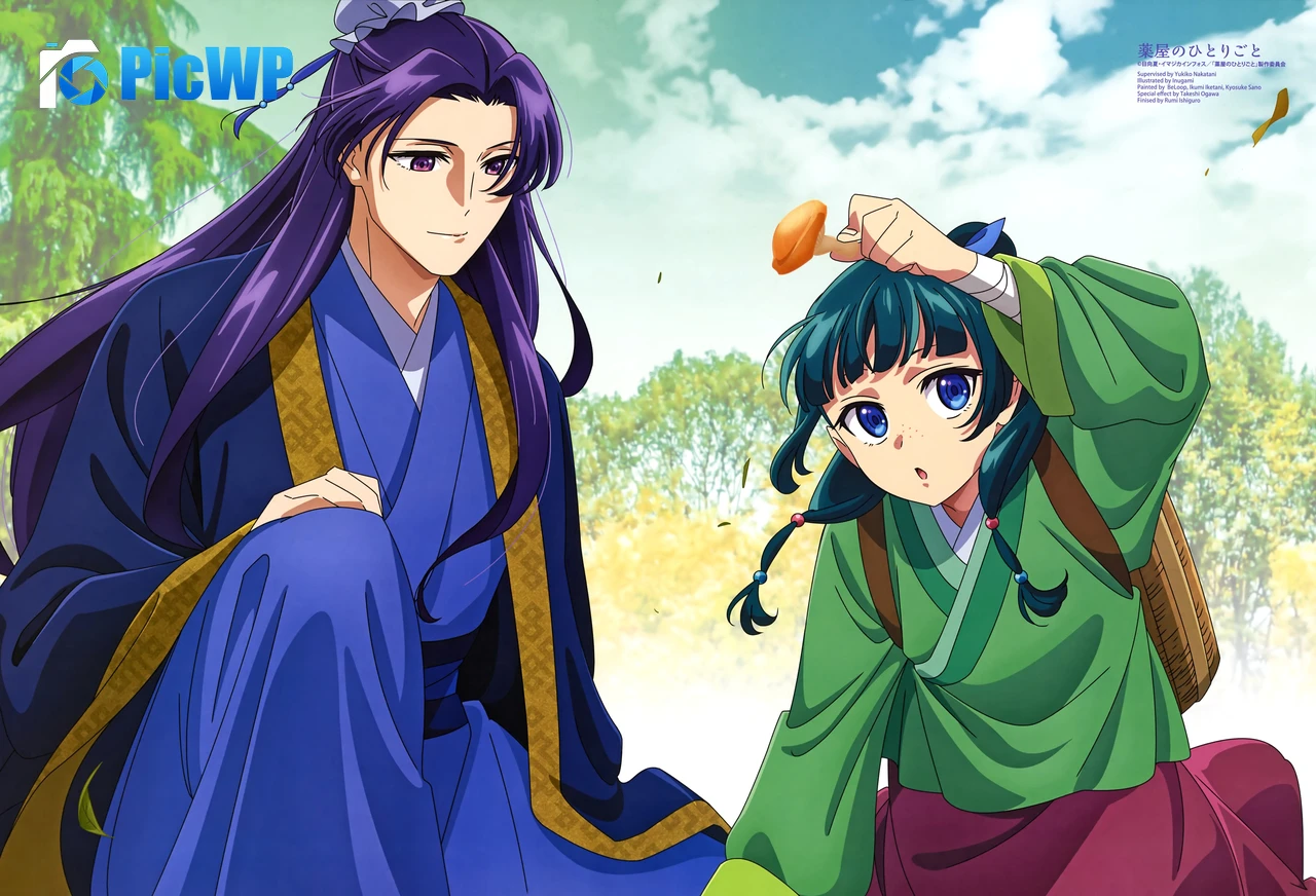 Jinshi and Maomao in Kusuriya no Hitorigoto 7K PC Wallpaper