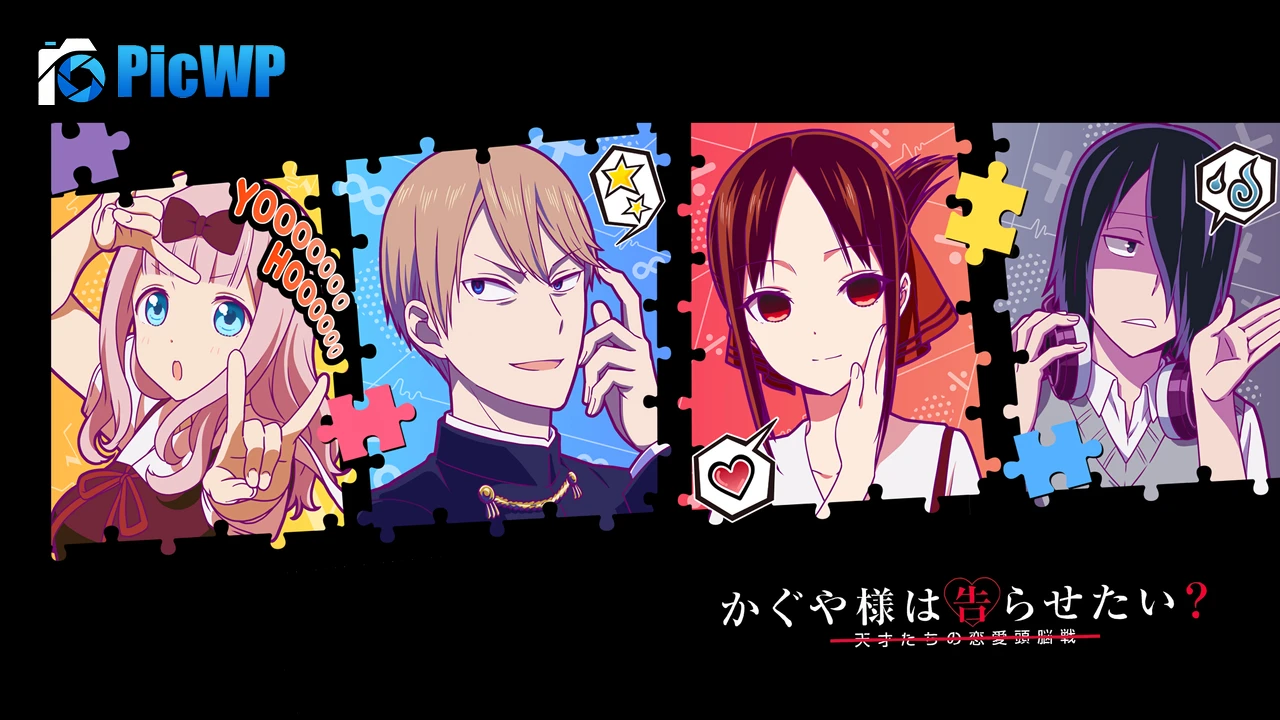 Kaguya-sama: Love is War Black background 6K PC Wallpaper