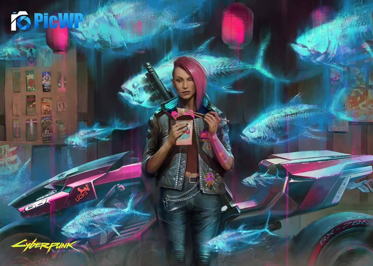 Cyberpunk 2077 Holographic 6K PC Wallpaper
