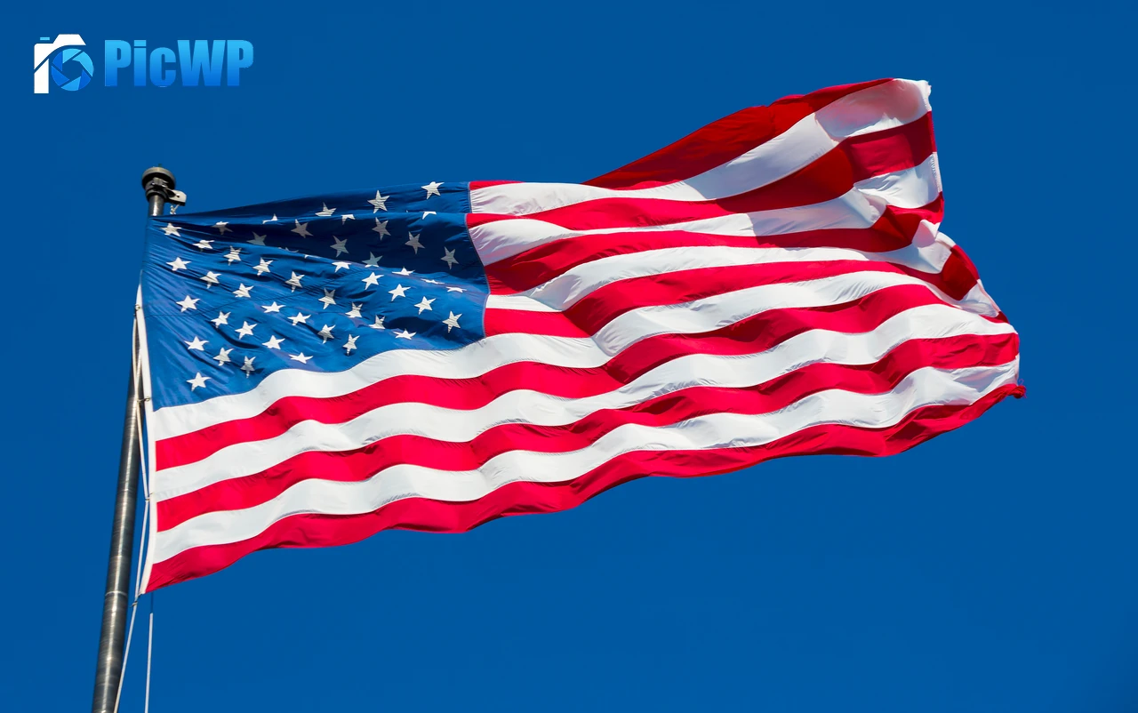 Flag of USA Blue Sky 6K PC Wallpaper