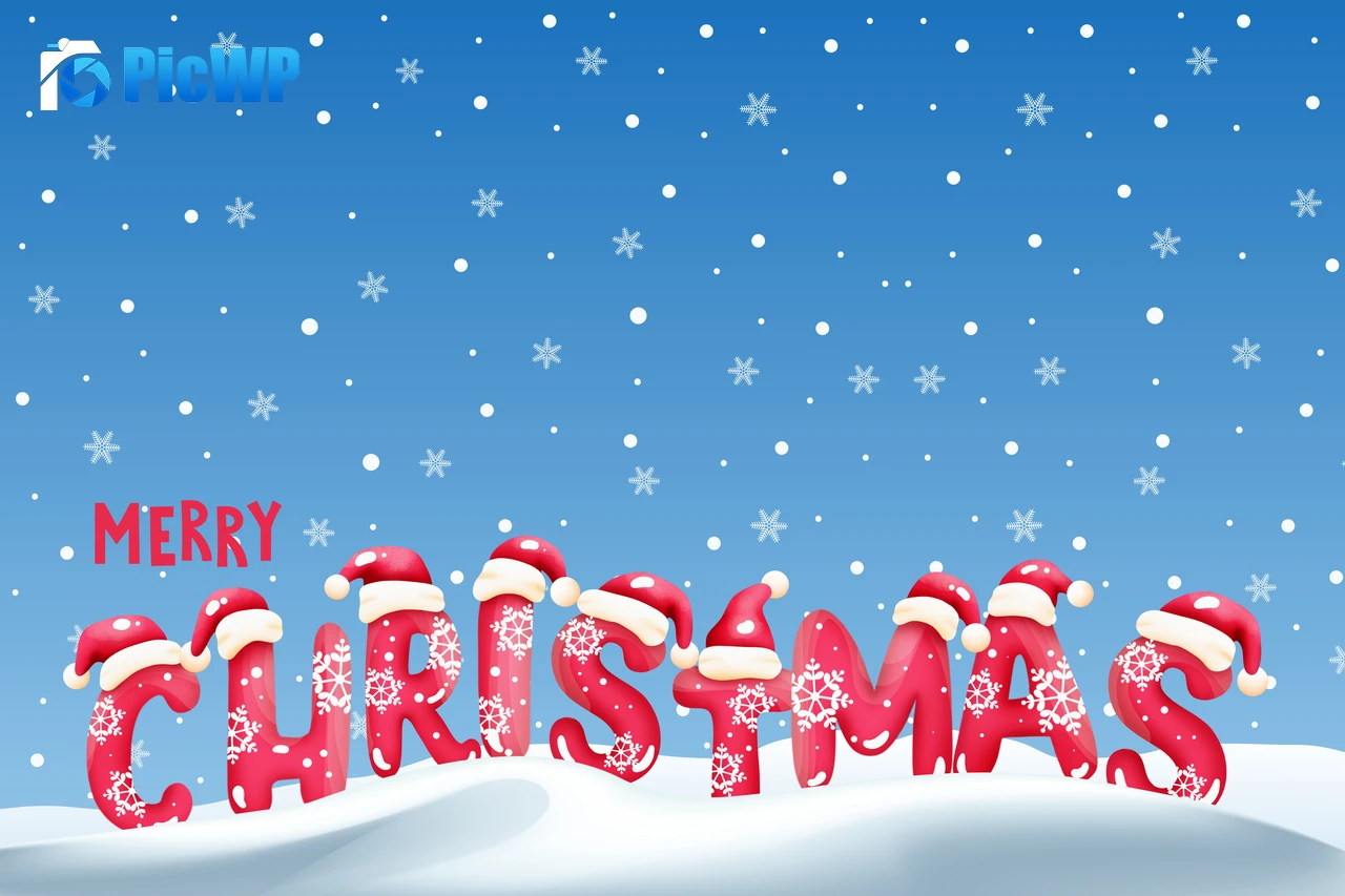 Merry Christmas Snowfall 6K PC Wallpaper