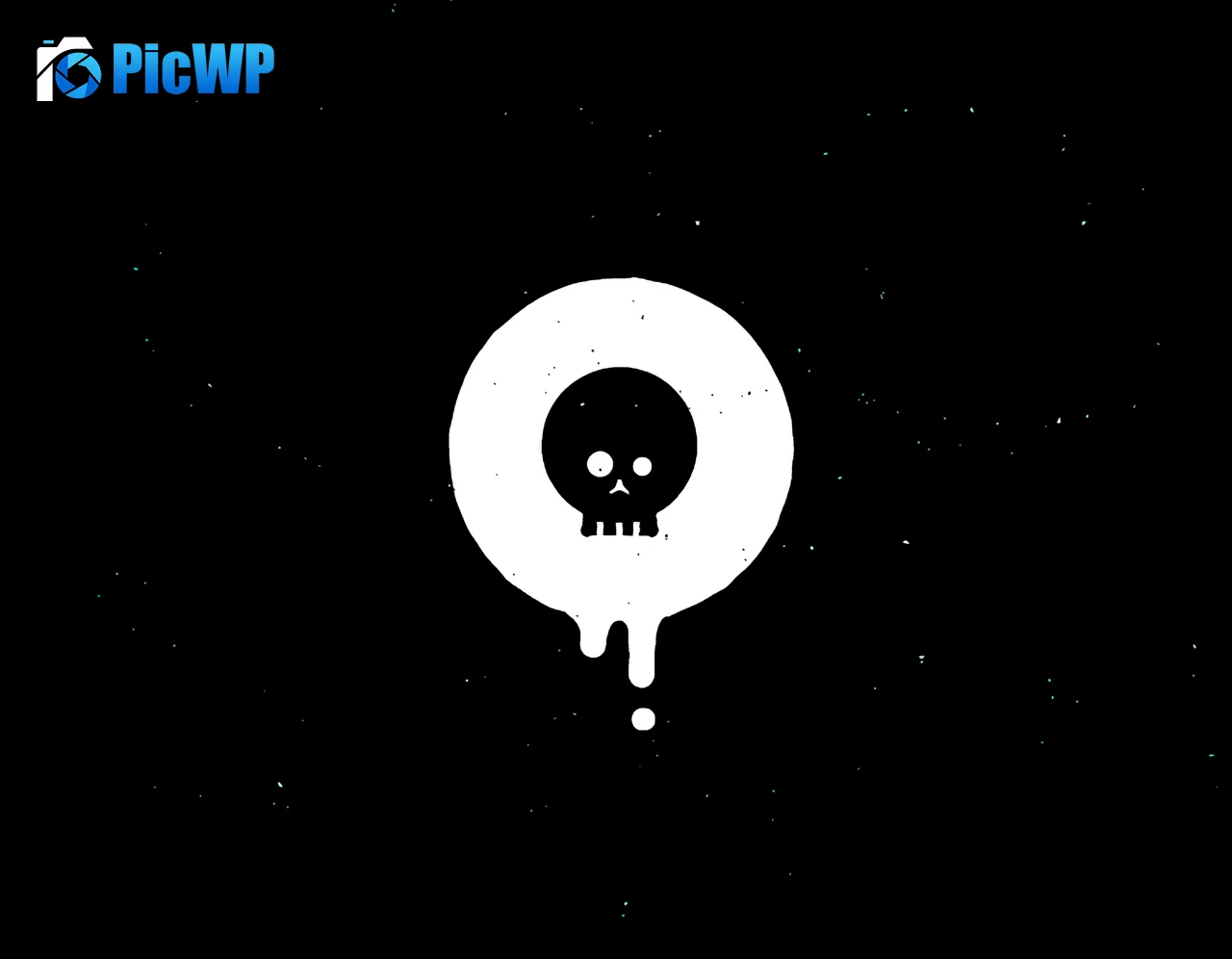 Drippy skull Black abstract 4K PC Wallpaper