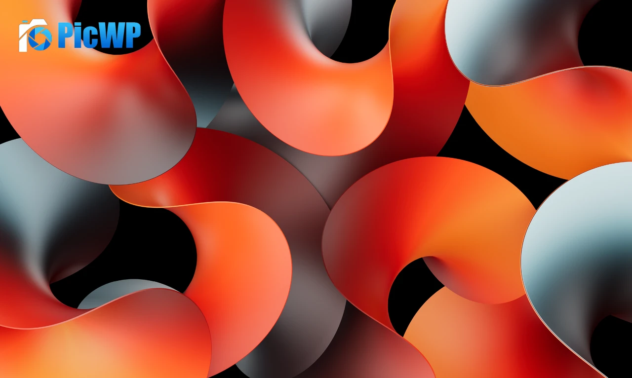 Orange abstract Abstract curves 4K PC Wallpaper