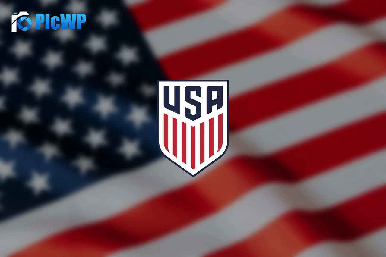 USMNT logo USA Flag background 7K PC Wallpaper