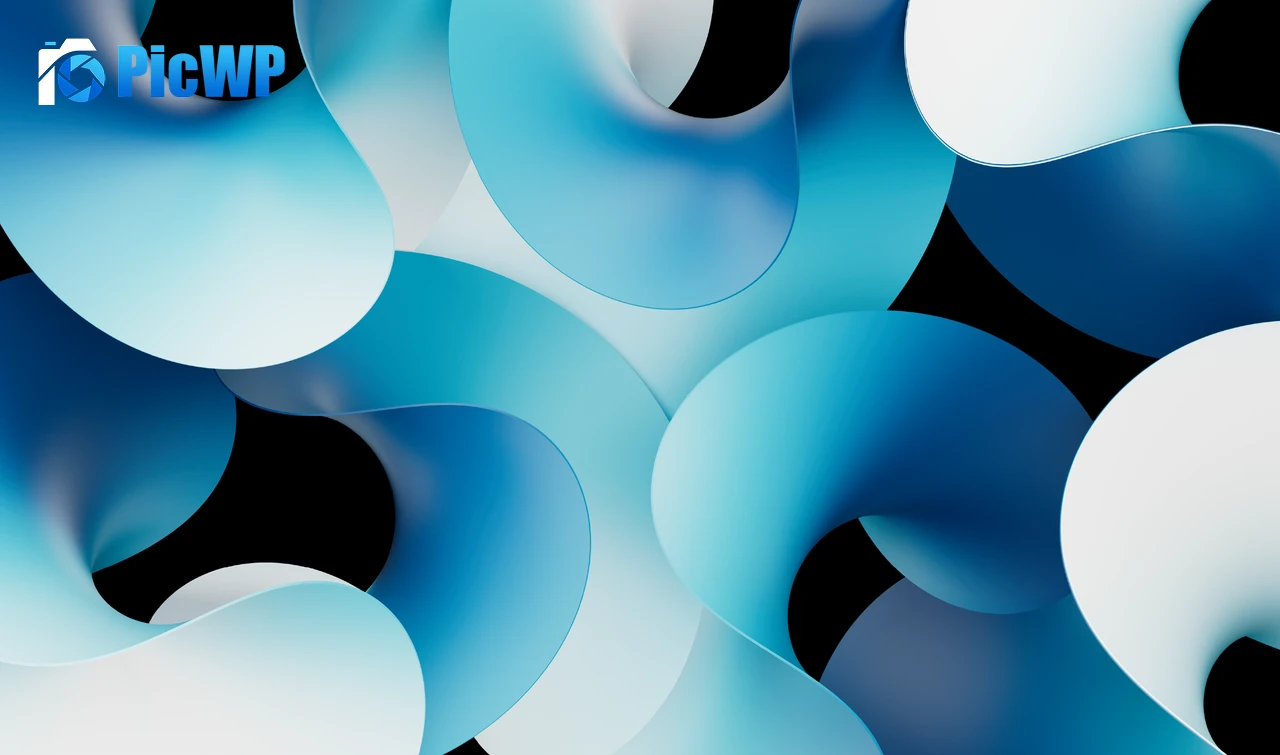Cyan blue abstract Abstract curves 4K PC Wallpaper