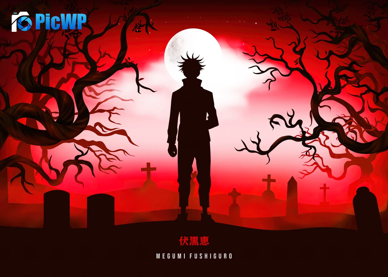 Megumi Fushiguro Silhouette 4K PC Wallpaper