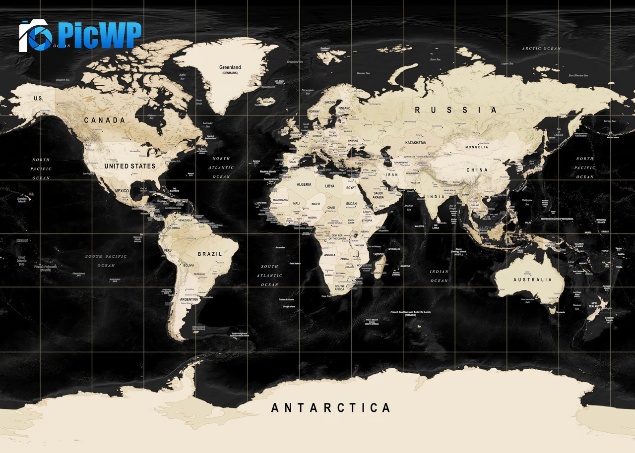 World map Poster 4K PC Wallpaper