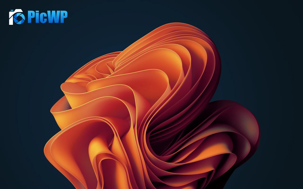 Windows 11 Orange Dark Mode 4K PC Wallpaper