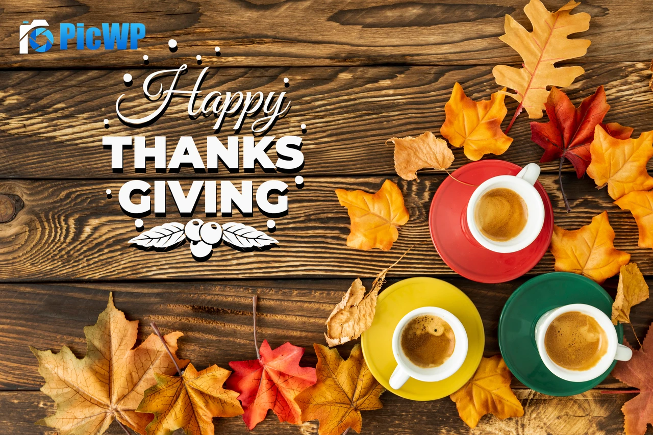 Happy Thanksgiving Wooden Floor 5K PC Wallpaper