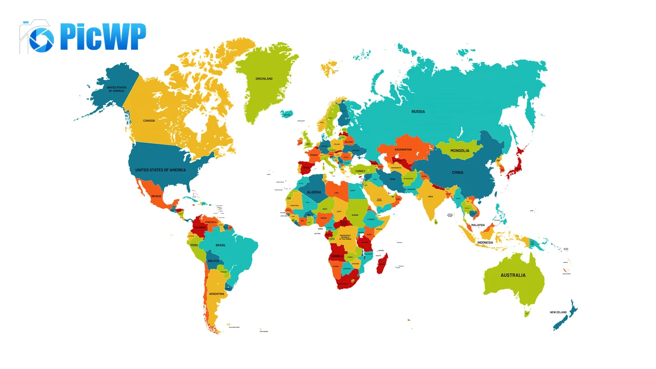 World map Colorful 6K PC Wallpaper