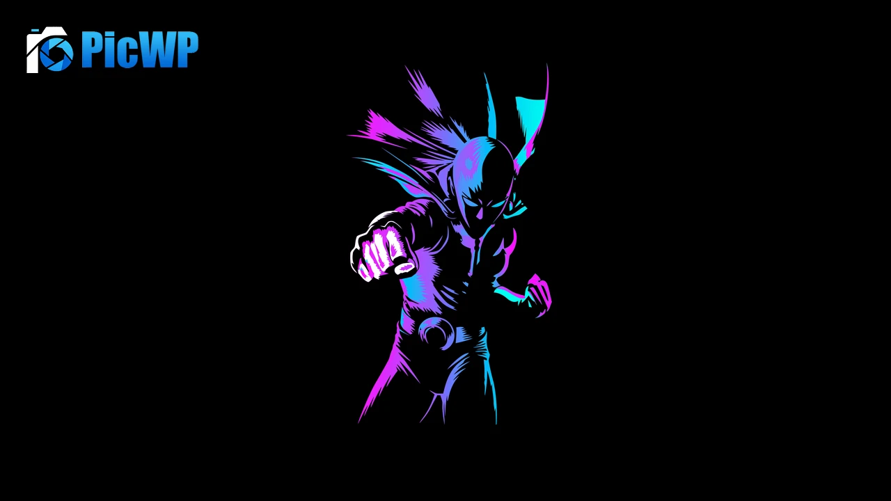 Saitama Neon art 6K PC Wallpaper