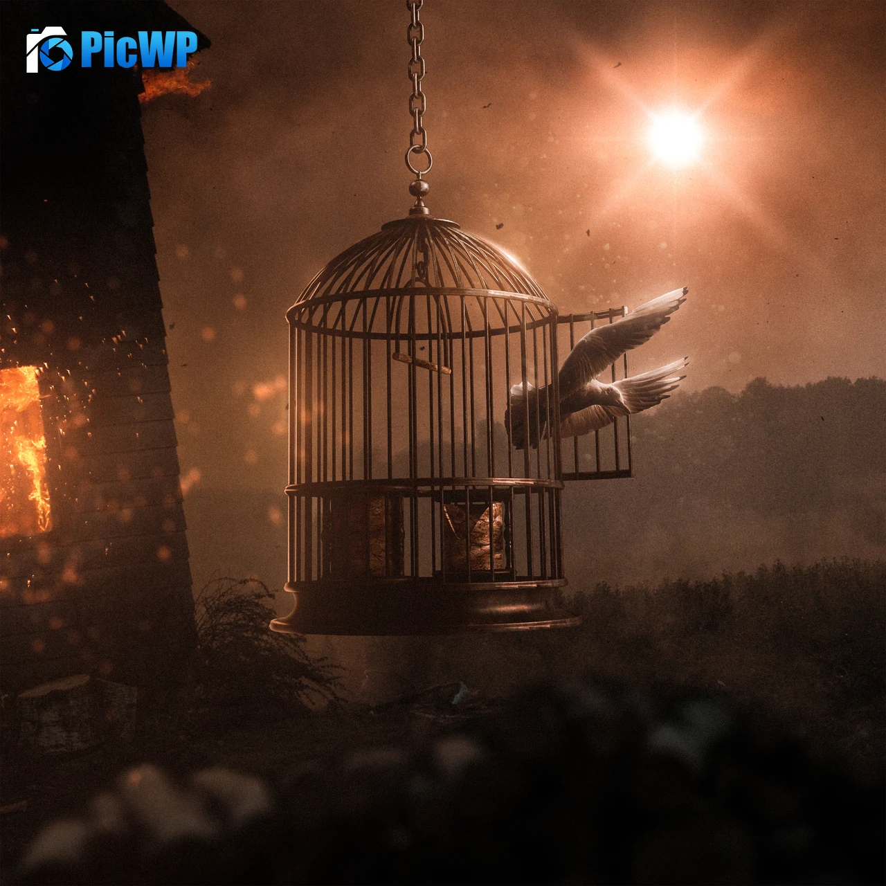 Dove Cage 4K Fold Wallpaper