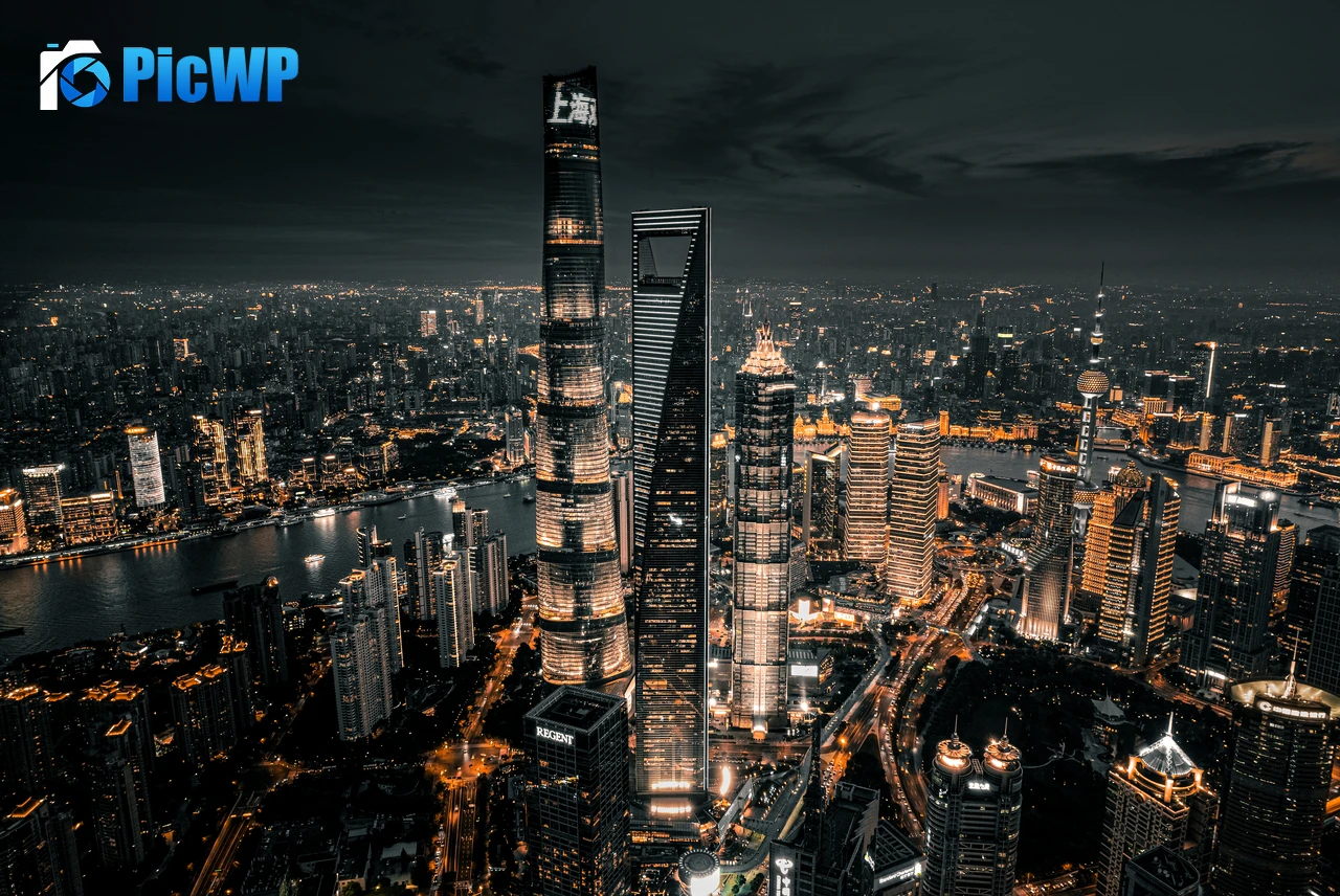 Shanghai City Dark aesthetic 6K PC Wallpaper