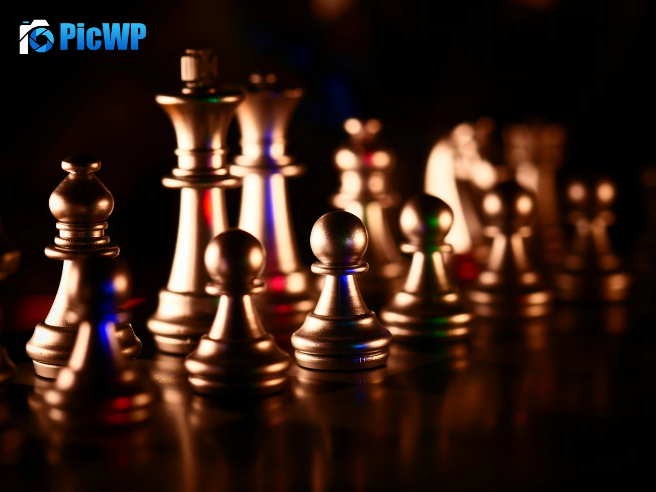 Chessboard Chess pieces 6K PC Wallpaper