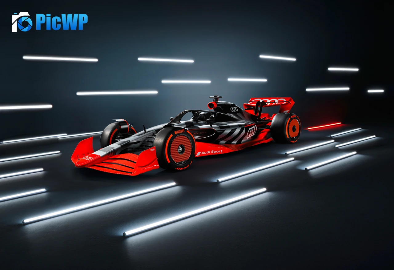 Audi F1 launch livery Formula E racing car 6K PC Wallpaper