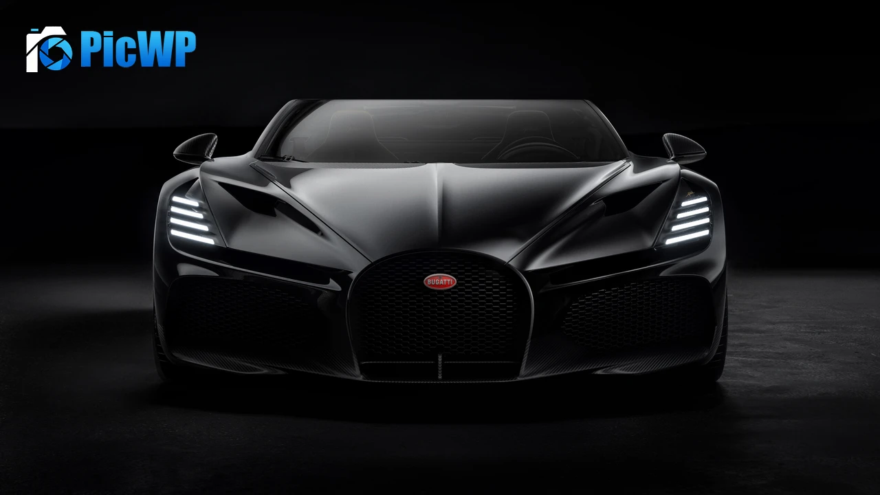 Bugatti W16 Mistral Black cars 6K PC Wallpaper