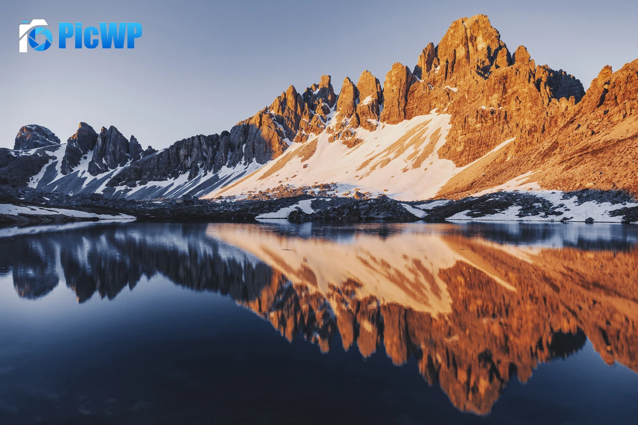 Lago di Piano Lake Three peaks of Lavaredo 6K PC Wallpaper