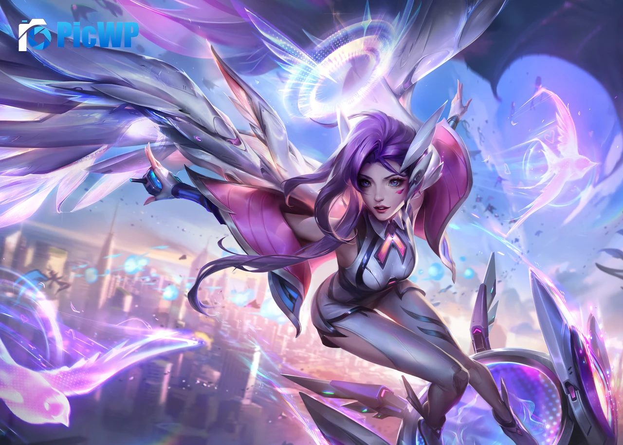 Battle Dove Seraphine League of Legends 4K PC Wallpaper