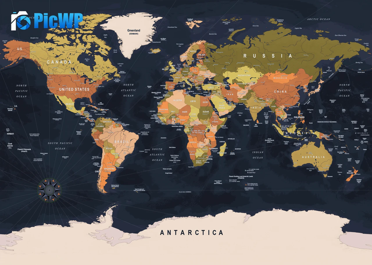World map Design 4K PC Wallpaper