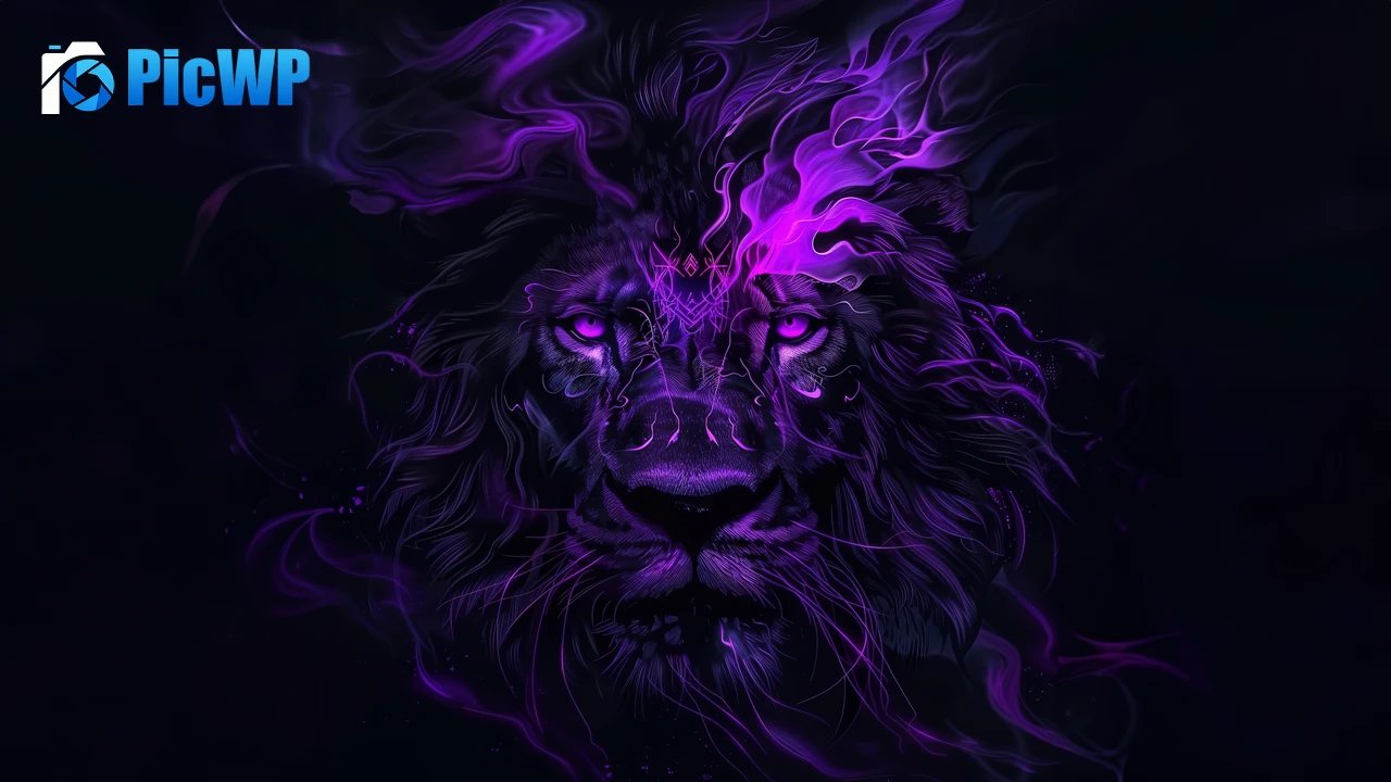 Lion Dark aesthetic 6K PC Wallpaper