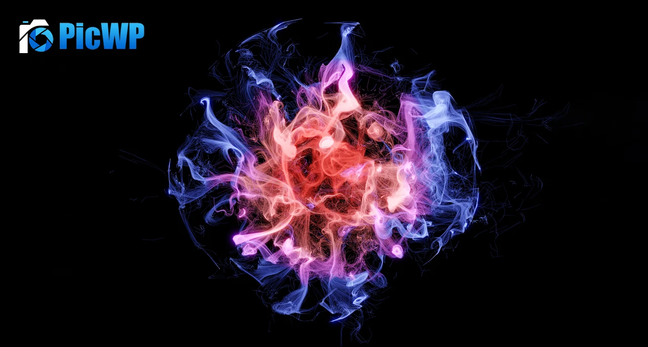 Colorful smoke Black background 6K PC Wallpaper