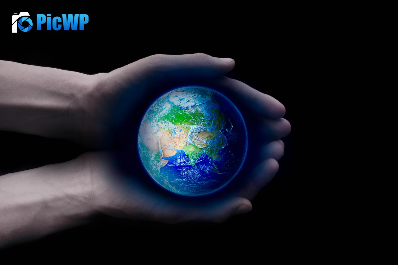 Planet Earth Holding hands 5K PC Wallpaper
