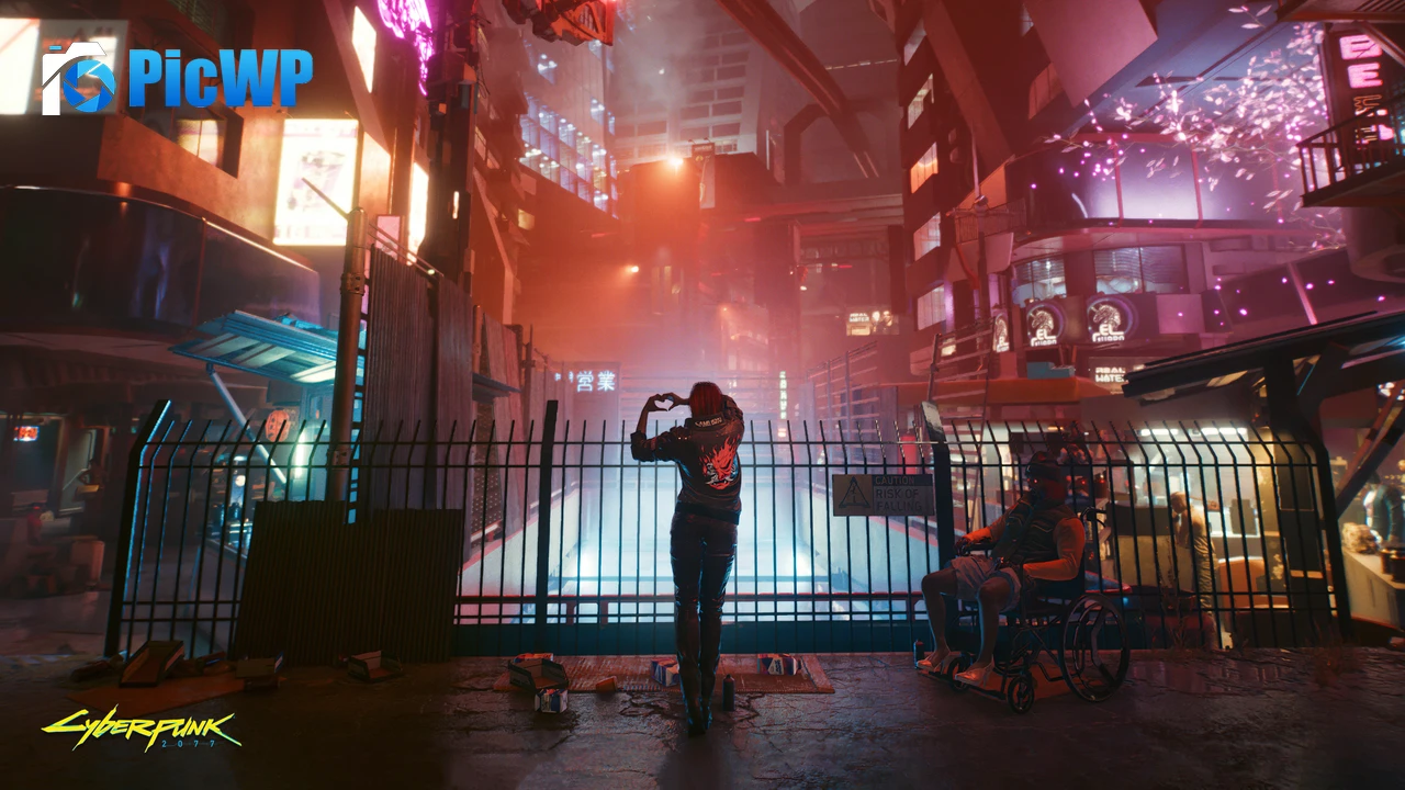 V (Cyberpunk) Love heart 6K PC Wallpaper