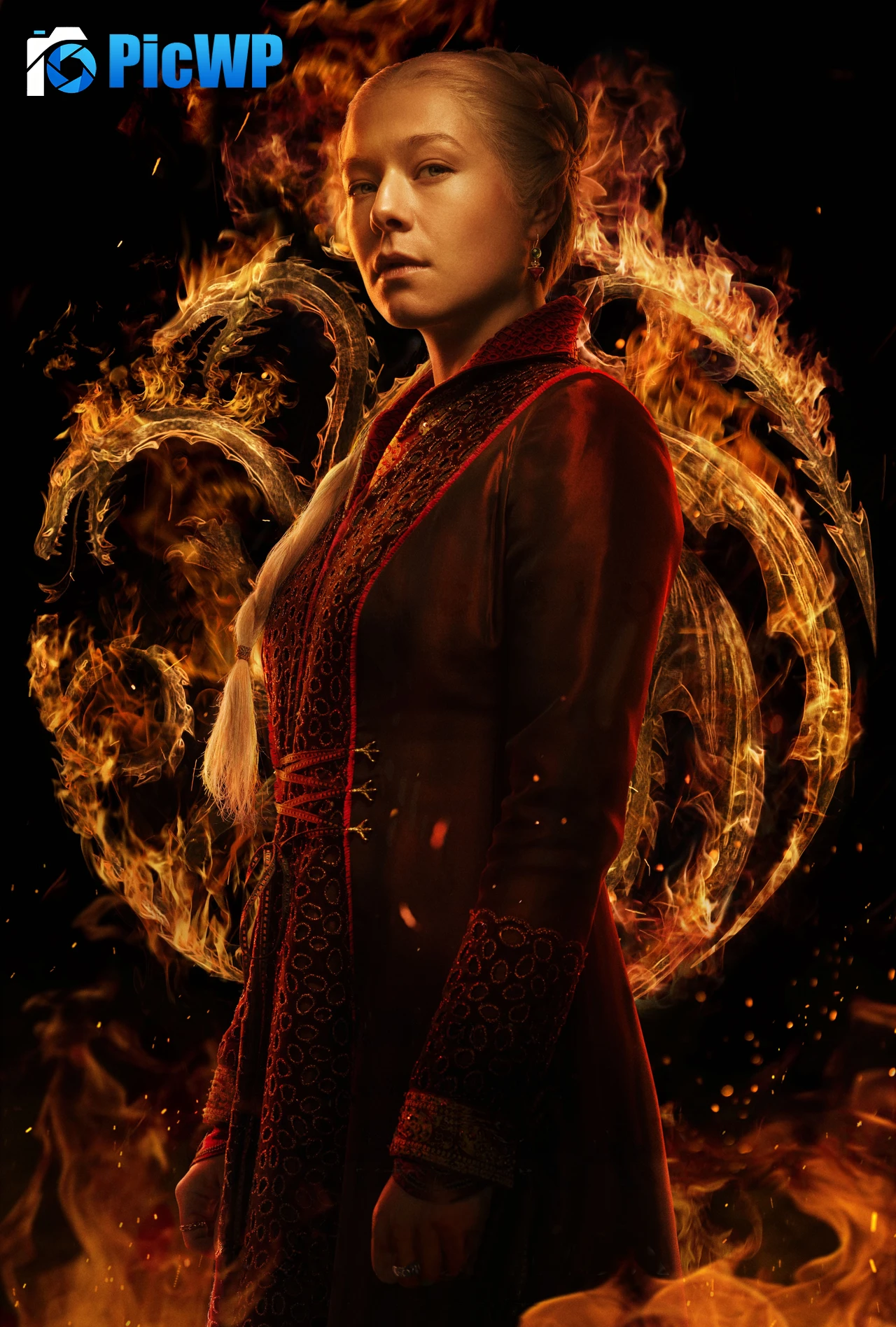 Emma D'Arcy Princess Rhaenyra Targaryen 6K Mobile Wallpaper